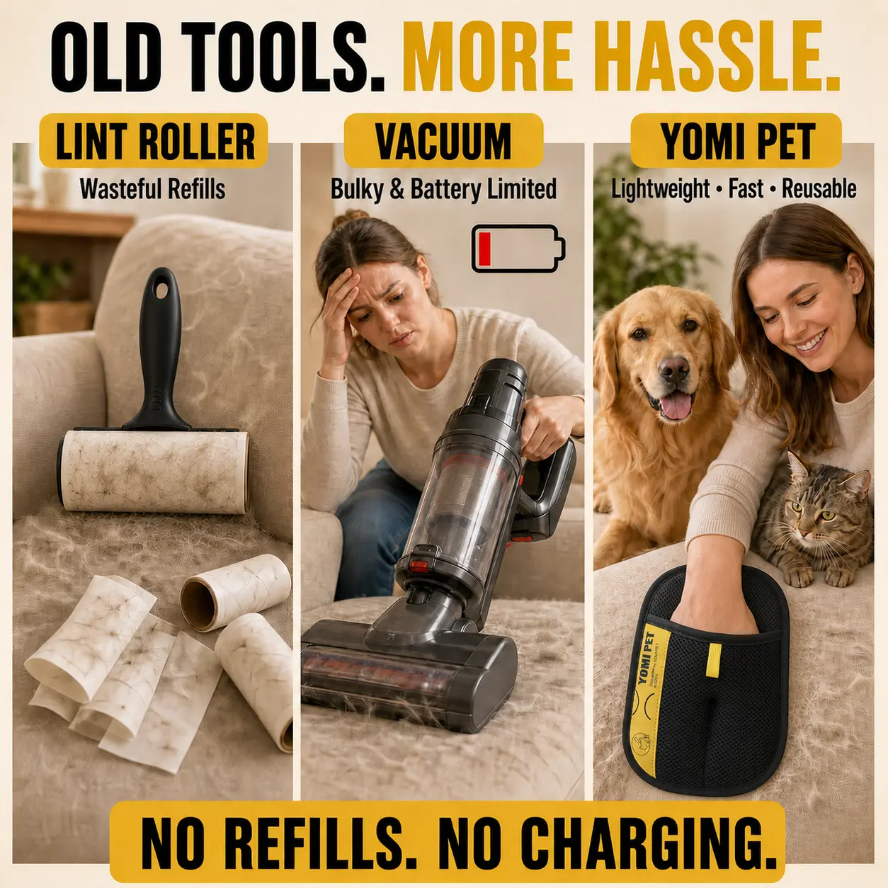 YOMI PET Hair Remover Glove For Pets Home