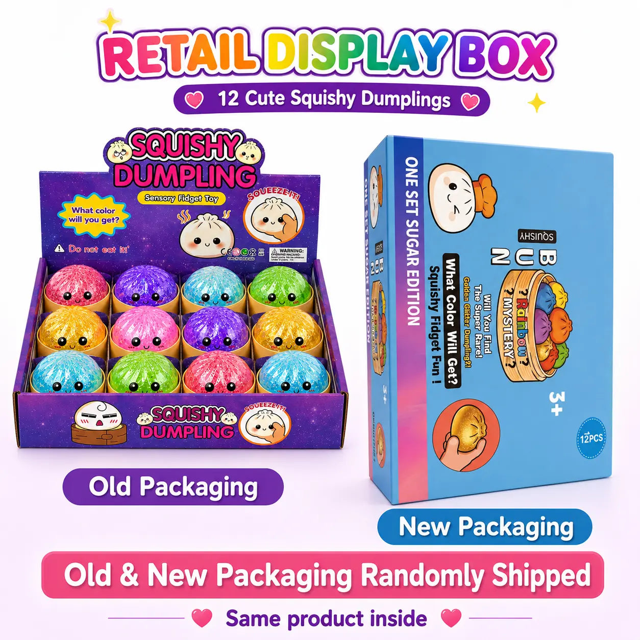 Glitter Dumpling Squishy Fidget Toy Set