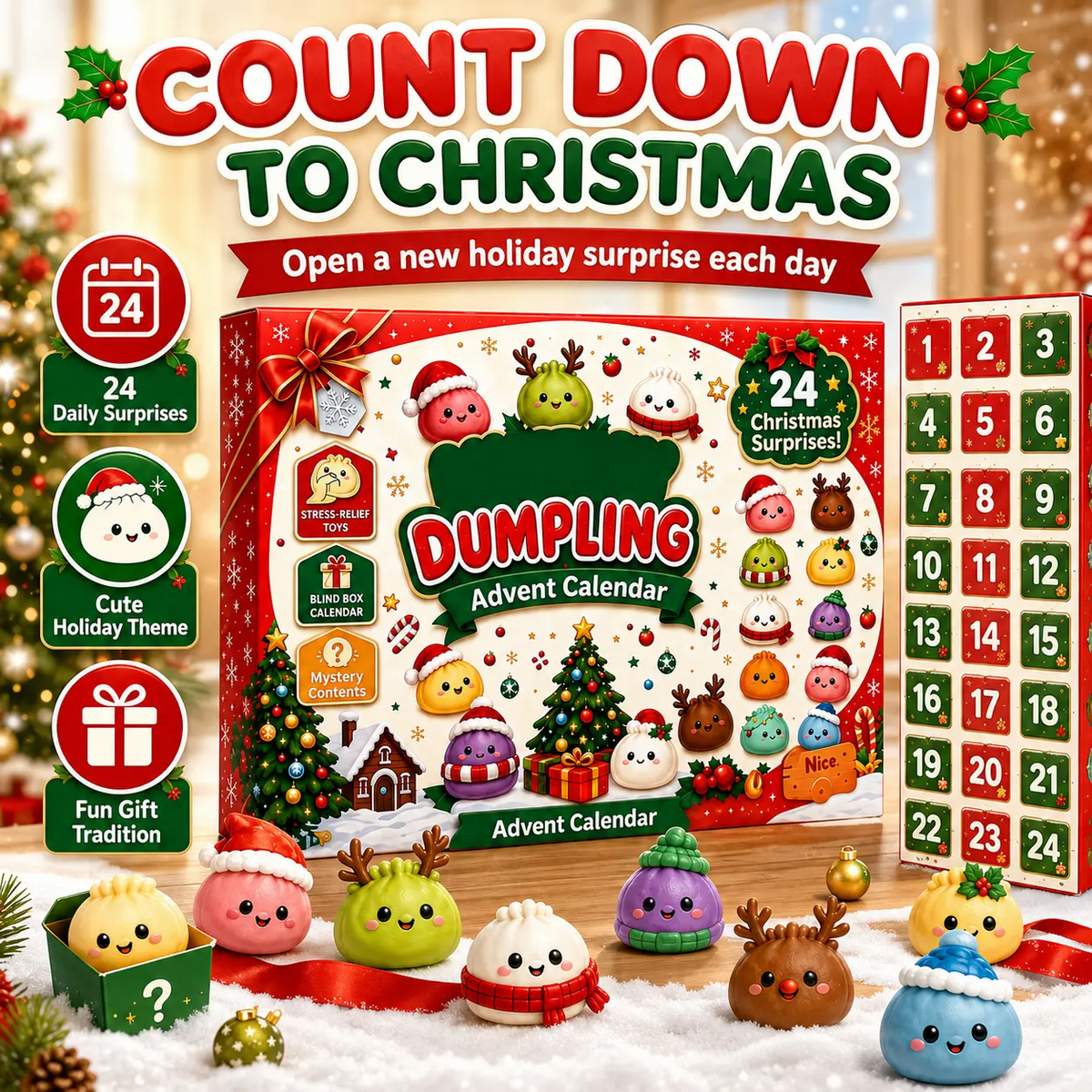 24 Surprise Food Squishy Set