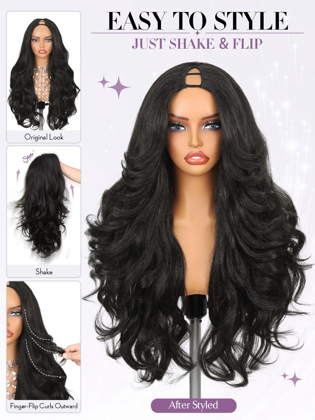 Natural Yaki Curly V Wig