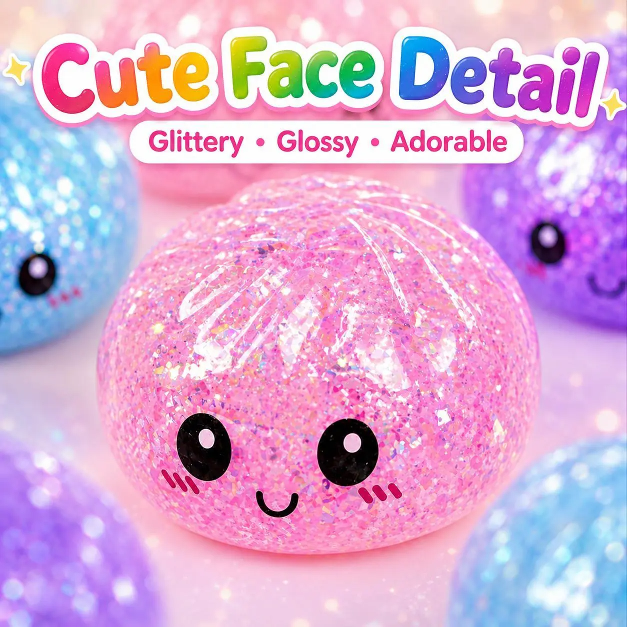 Glitter Dumpling Squishy Fidget Toy Set