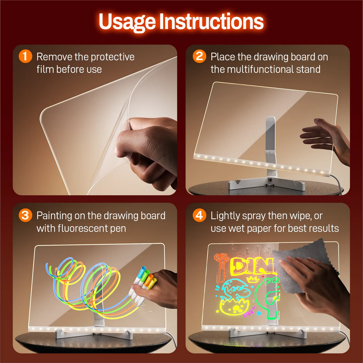 GOMYMO LED Kids Drawing Board