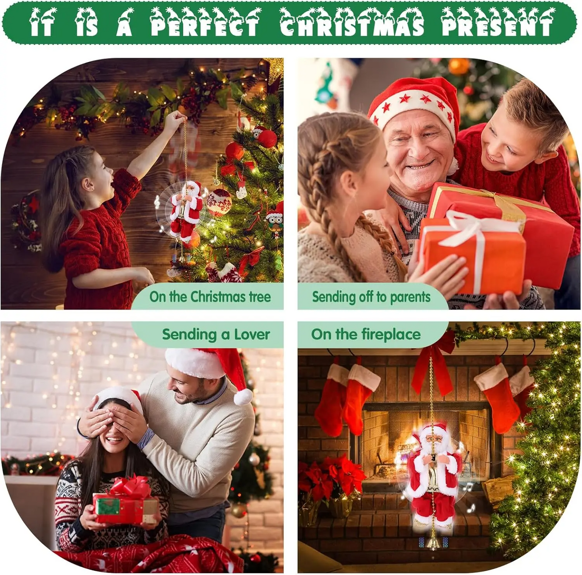 Climbing Santa Christmas Ornament