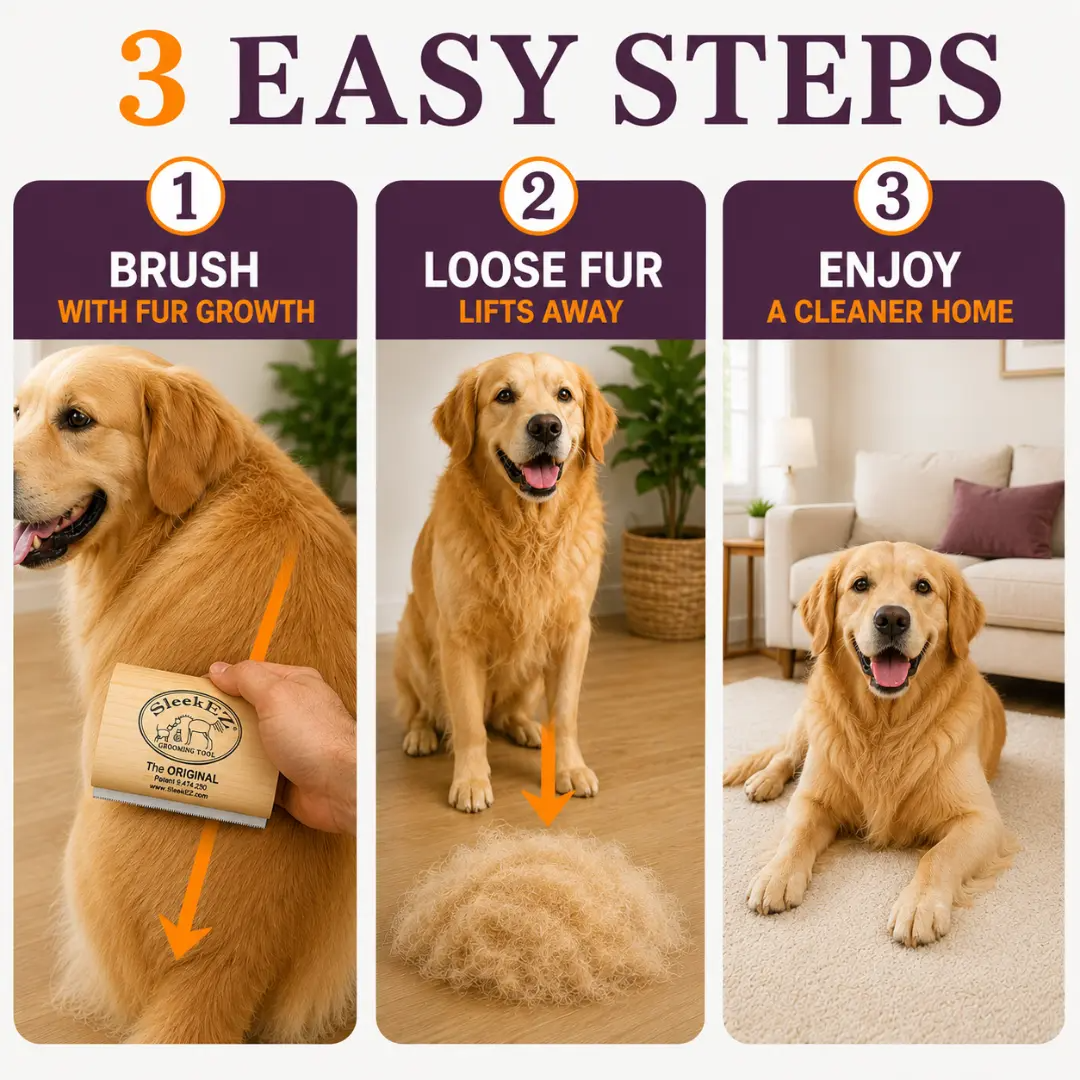 Premium SleekEZ Brush Dog Shedding Grooming Must‑have