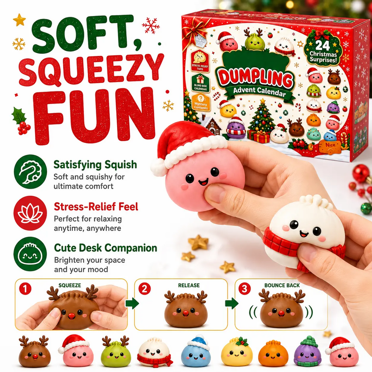 24 Surprise Food Squishy Set