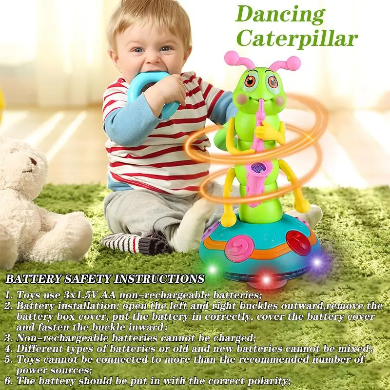 Light-Up Dancing Caterpillar Saxophone Toy for Kids