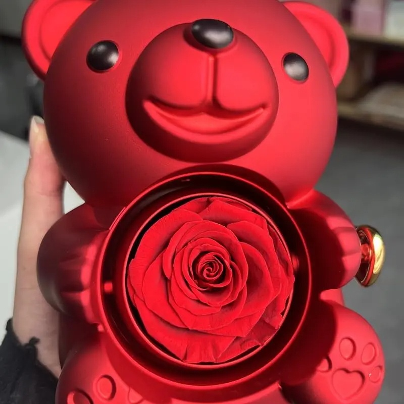 Rose Bear Necklace Gift Box