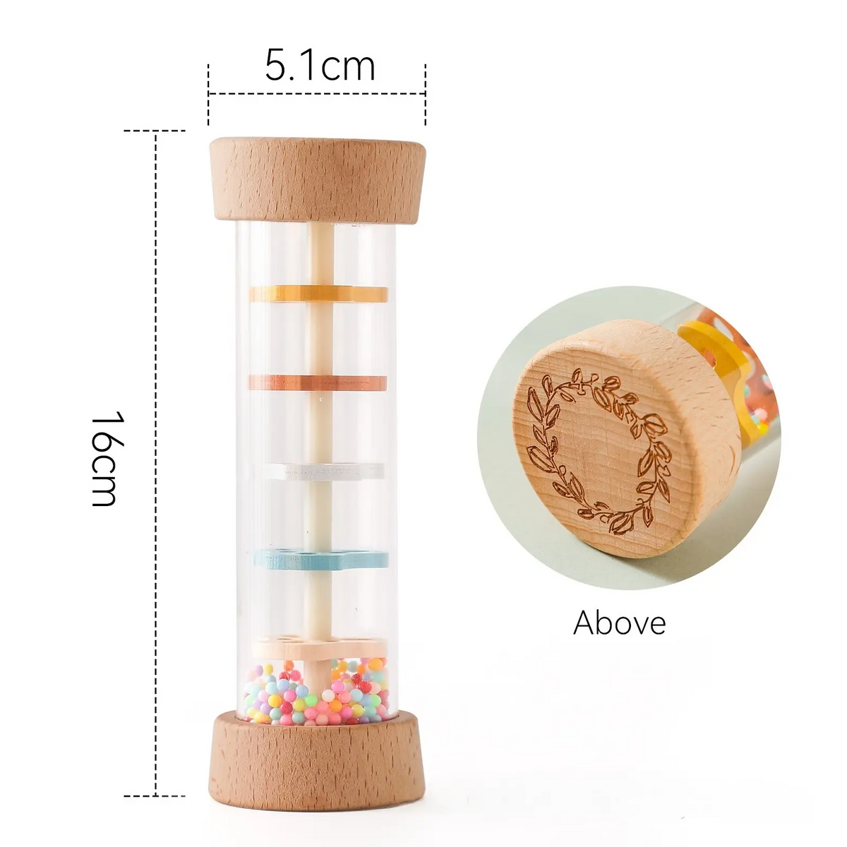 Wooden Baby Rainstick Sensory Toy