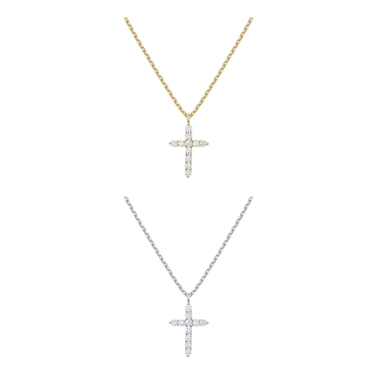 PAVOI Gold Cross Pendant Necklace